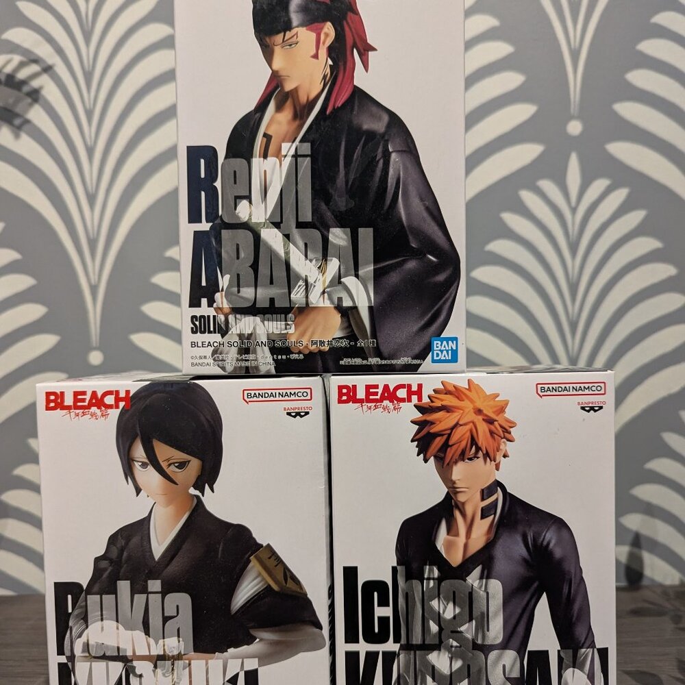 Bleach Solid And Souls Figures (Ichigo Kurosaki, Rukia Kuchiki, & Renji Abarai)
